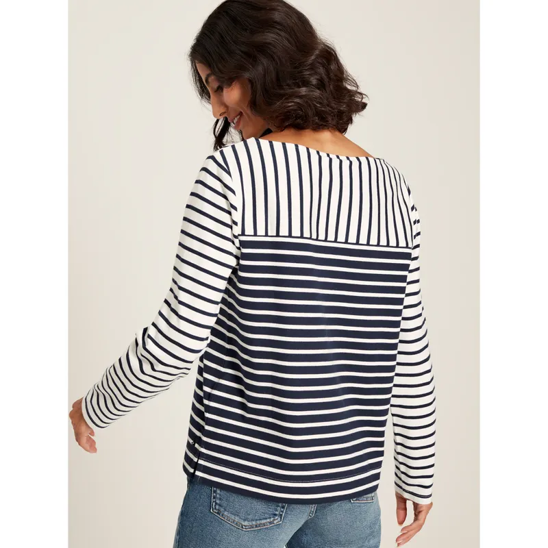 Joules Harbour Long Sleeve Top - Cream Hotch Potch Stripe-2